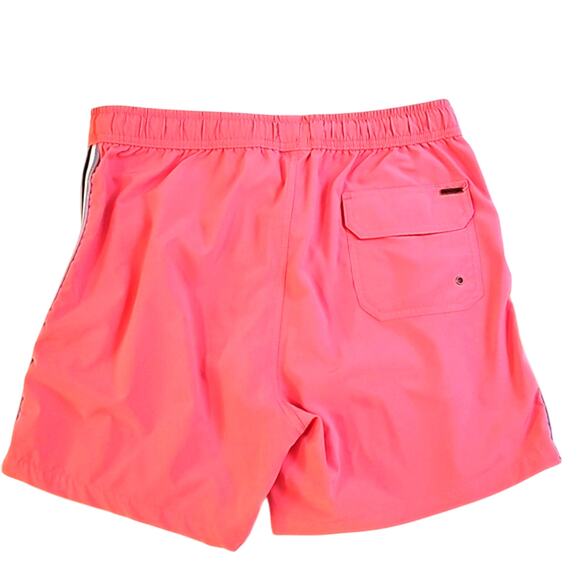Vintage Summer Women's Pink Athletic Shorts with Black & Blue Striped Sides Sz L - Picture 2 of 7